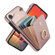 Custodia per telefono con slot per scheda RFID per Samsung Galaxy S24 5G (oro rosa)