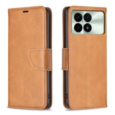 Per Xiaomi Redmi K70E Custodia in pelle di agnello con texture in puro colore Flip (giallo)