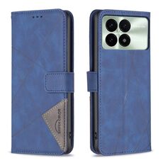 Per Xiaomi Redmi K70E Custodia per telefono in pelle con fibbia magnetica con texture romboidale (blu)