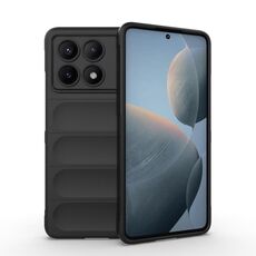 Per Xiaomi Redmi K70E 5G Magic Shield TPU + custodia per telefono in flanella (nera)