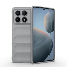 Per Xiaomi Redmi K70E 5G Magic Shield TPU + custodia per telefono in flanella (grigio)