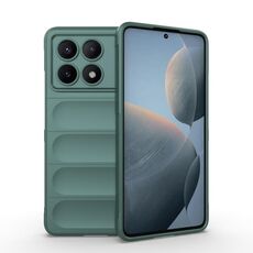 Per Xiaomi Redmi K70E 5G Magic Shield TPU + custodia per telefono in flanella (verde scuro)