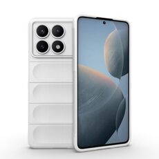 Per Xiaomi Redmi K70E 5G Magic Shield TPU + custodia per telefono in flanella (bianca)