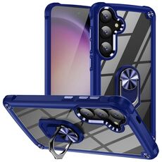 Per Samsung Galaxy S24 5G TPU + Custodia protettiva per obiettivo PC con supporto ad anello (blu)