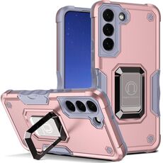 Per Samsung Galaxy S24 5G Custodia per telefono armatura antiurto antiscivolo con supporto ad anello (oro rosa)