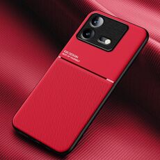 Per vivo iQOO Neo8 Classic Tilt Strip Grain Magnetico Antiurto PC + Custodia per telefono in TPU (Rosso)
