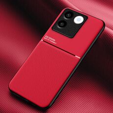 Per vivo S17e Classic Tilt Strip Grain Magnetico Antiurto PC + Custodia per telefono in TPU (Rosso)