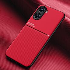 Per vivo V29e Classic Tilt Strip Grain Magnetico Antiurto PC + Custodia per telefono in TPU(Rosso)