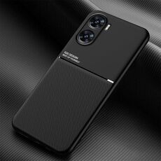 Per vivo V29e Classic Tilt Strip Grain Magnetico Antiurto PC + Custodia per telefono in TPU (Nero)