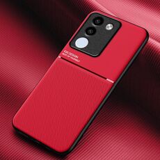 Per vivo V29e Global Classic Tilt Strip Grano Magnetico Antiurto PC + Custodia per Telefono in TPU(Rosso)