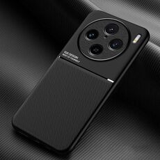 Per vivo X100 Pro Classic Tilt Strip Grain Magnetico Antiurto PC + Custodia per telefono in TPU (Nero)