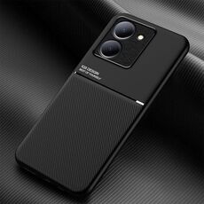 Per vivo Y78 Classic Tilt Strip Grain Magnetico Antiurto PC + Custodia per telefono in TPU (Nero)