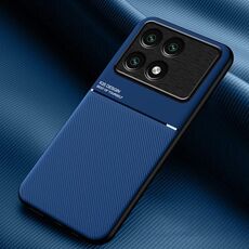 Per Xiaomi Redmi K70E Classic Tilt Strip Grain Magnetico Antiurto PC + Custodia per telefono in TPU (Blu)