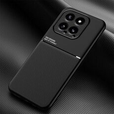 Per Xiaomi 14 Classic Tilt Strip Grain Magnetico Antiurto PC + Custodia per telefono in TPU (Nero)