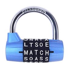 Lucchetto medio per porta dell'armadio con rotella dell'alfabeto a 5 cifre (blu)