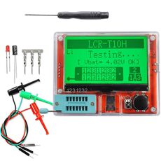 Display TFT del tester per transistor LCR-T10H per test della resistenza del condensatore del condensatore del diodo e del triodo, specifiche: alimentato a batteria a secco
