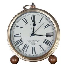 Sveglia retrò in ferro Orologio al quarzo da tavolo semplice, stile: numero romano