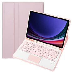 Custodia per tablet in pelle con tastiera Bluetooth touch TPU per Samsung Galaxy Tab S9 FE A710B-A con portapenne (rosa)