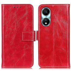 Custodia per telefono in pelle flip con texture retrò Crazy Horse per Honor X5 Plus (rossa)