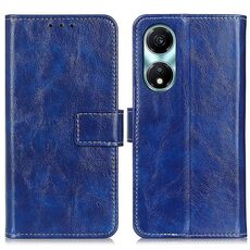 Per Honor X5 Plus Custodia per cellulare in pelle con texture retrò Crazy Horse (blu)
