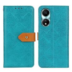 Custodia per telefono in pelle goffrata floreale europea per Honor X5 Plus (blu)