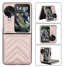 Per OPPO Find N3 Custodia pieghevole per telefono a forma di V Flip (oro rosa)