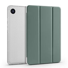 Per Samsung Galaxy Tab A9+ X210 Custodia tablet in pelle TPU trasparente a nido d'ape 3 volte con slot per penna (verde scuro)