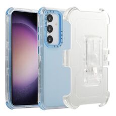 Per Samsung Galaxy S24 5G Custodia per telefono satinata per PC+TPU con clip posteriore (blu cielo)