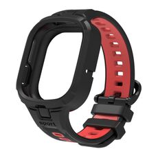 Per Honor Watch 4 cinturino in TPU integrato a due colori (nero rosso)