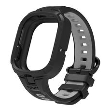 Per Honor Watch 4 cinturino in TPU integrato a due colori (nero grigio)