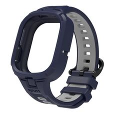 Per Honor Watch 4 cinturino in TPU integrato a due colori (blu scuro grigio)