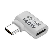 Adattatore di trasmissione USB 3.1 da tipo C a tipo C 40 Gbps 8K, carica 140 W 5 A, specifica: piega laterale da tipo C maschio a femmina