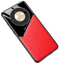Custodia per telefono in vetro organico in pelle all-inclusive per Honor X9b (rossa)