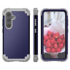 Per Samsung Galaxy S24+ 5G 3 in 1 Custodia per telefono antiurto per PC ibrida in silicone (blu)