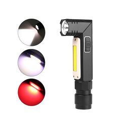 XPG+COB Torcia elettrica pieghevole ricaricabile a luce bianca rossa, stile: 3189A grande