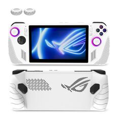 Per ASUS ROG Ally Console di gioco Cover protettiva in silicone + set di tappi per pulsanti Accessori da gioco tascabili (Bianco)