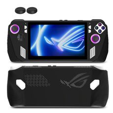 Per ASUS ROG Ally Console di gioco Custodia protettiva in silicone + Set di tappi per pulsanti Accessori da gioco tascabili (Nero)