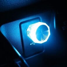 Luci decorative a LED Plug And Play per luce ambientale USB modello diamante per auto (blu ghiaccio)