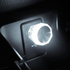 Luci decorative a LED Plug And Play per luce ambientale USB modello diamante per auto (luce bianca)