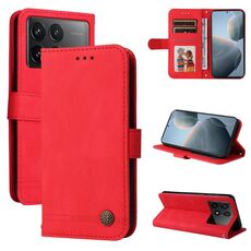 Per Xiaomi Redmi K70 / K70 Pro Skin Feel Life Tree Custodia in pelle con bottoni in metallo(Rosso)