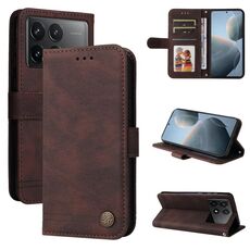 Per Xiaomi Redmi K70 / K70 Pro Skin Feel Life Tree Custodia in pelle con bottoni in metallo (marrone)