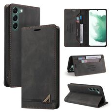 Per Samsung Galaxy S23+ 5G Skin Feel Custodia antifurto in pelle con vibrazione orizzontale con supporto (Nero)