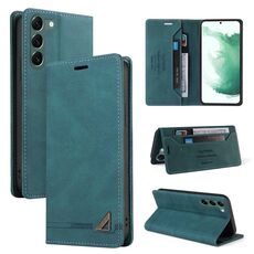 Per Samsung Galaxy S23+ 5G Skin Feel Custodia antifurto in pelle con vibrazione orizzontale con supporto (blu)