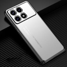 Per la custodia del telefono in metallo smerigliato Xiaomi Redmi K70 Pro (argento)