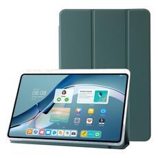 Custodia per tablet in pelle tripla acrilica trasparente per Huawei Matepad 11 Pro 2024 (verde scuro)