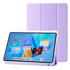 Custodia per tablet in pelle tripla acrilica trasparente per Huawei Matepad 11 Pro 2024 (viola)