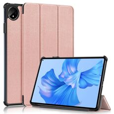 Custodia per tablet in pelle Smart Custer Pure Color 3 pieghe per Huawei MatePad Pro 11 2024/2022 (oro rosa)