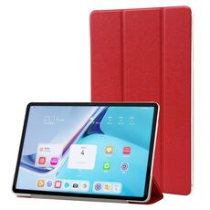 Custodia per tablet in pelle tripla per Huawei MatePad Pro 11 2024 con texture setosa (rossa)