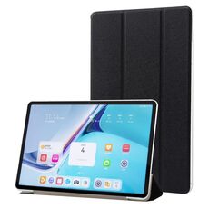 Custodia per tablet in pelle tripla con texture seta per Huawei MatePad Pro 11 2024 (nero)