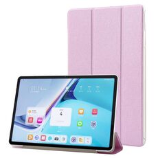 Custodia tablet in pelle tripla per Huawei MatePad Pro 11 2024 con texture seta (viola chiaro)